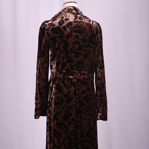 Free People Elegant Brown Leopard Print Long Coat - Picture 7 of 9